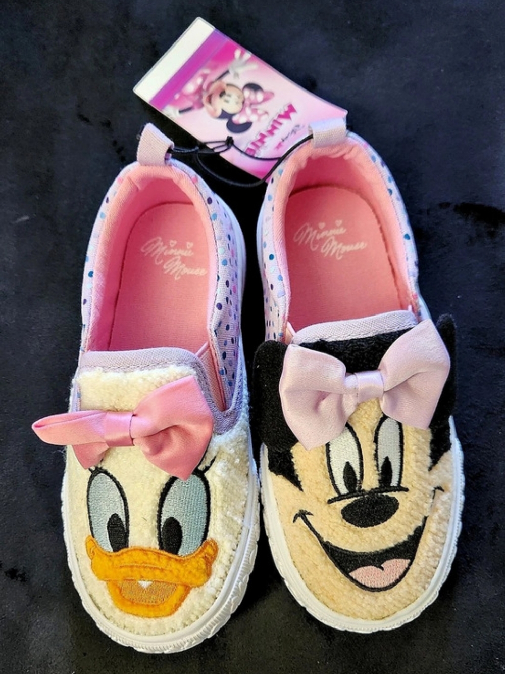 Disney Minnie and Daisy Toddler Girl Casual Slip-On Sneaker Slip-On Sneakers